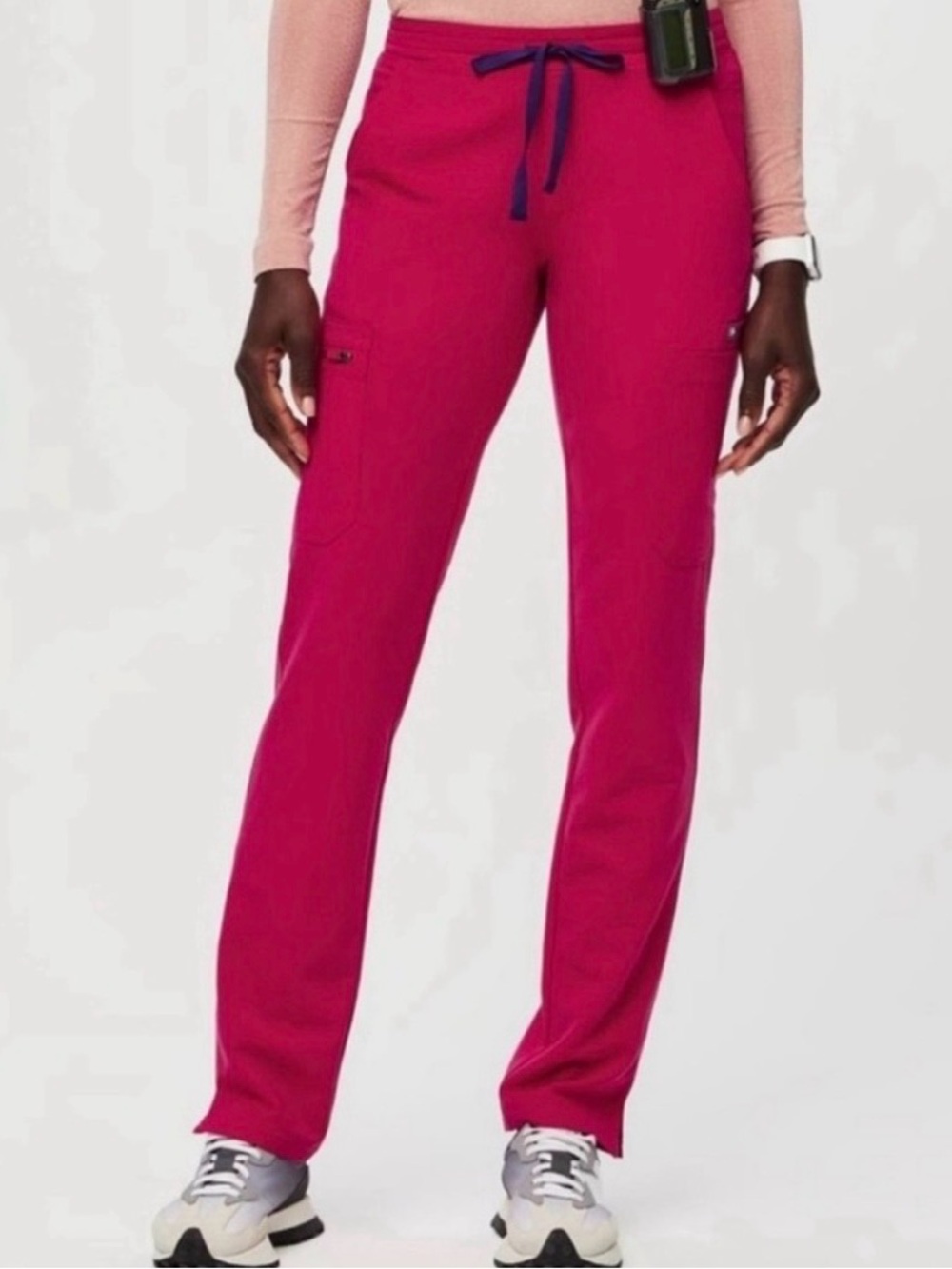 Figs High Waisted Yola Skinny Scrub Pants Ultra Rose Size L/T